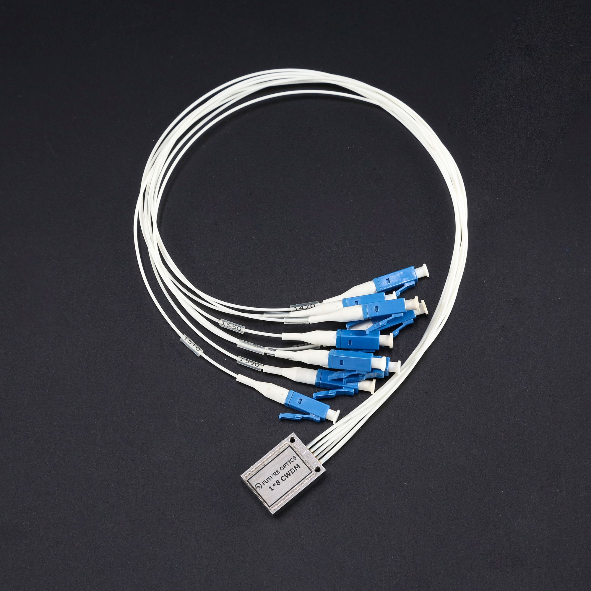 8 Channels 1271-1411nm,Unilateral fiber outlet, High Density,1.2dB Typical IL, LC/UPC, CWDM Mux Demux
